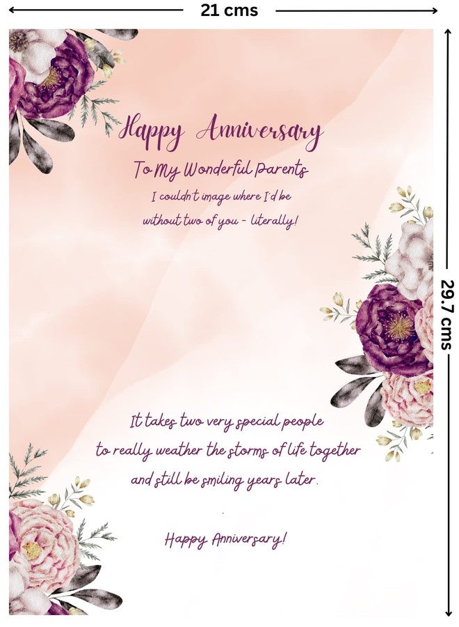 AanyaCentric Anniversary Gift For Parents - Printed A5 Size Greeting Card for your Mom Dad - Best Anniversary Gift For Maa Papa - Prewritten Message - Image 5